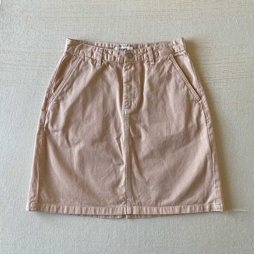 FENDI Denim Skirt in Blush Pink